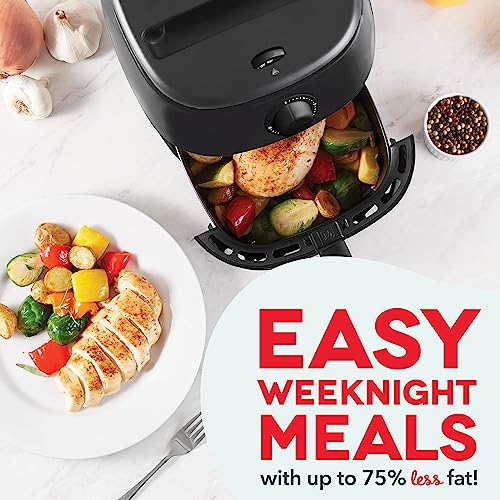 Dash Tasti-Crisp Small Air Fryer, 2.6 Quart, 1-2 People, Black