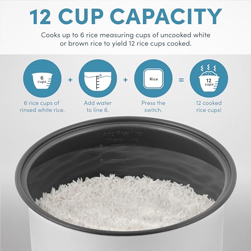 AROMA® Digital Rice Cooker, Multicooker, 6-Cup (Uncooked) / 12-Cup (Cooked), Steamer, Slow Cooker, Oatmeal Cooker, Grain Cooker, Auto Keep Warm, 3 Qt, Black, ARC-966BD