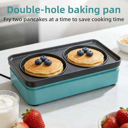 Aoruru Pancake Maker Electric Mini Crepe Maker Nonstick Egg Frying Pan