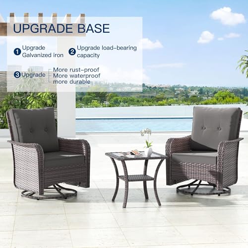 Kullavik 10 Piece Outdoor Patio Furniture Set with Fire Pit & Swivel Chairs