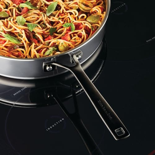 KitchenAid 5-Ply Clad Stainless Steel Stainless Steel Induction Saute Pan with Lid, 5 Quart - Polished Stainless Steel