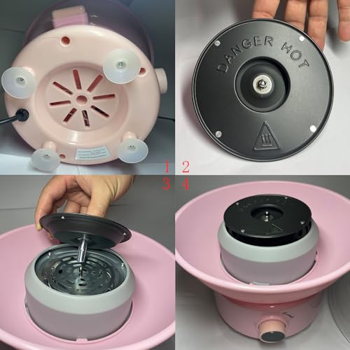 Cotton Candy Machine, Mini Cotton Candy Maker for Kids, Candy Maker for Christmas Gift, Home, Birthday Family Party, Includes 20 Cotton Candy Sticks & Sugar Scoop (Pink)