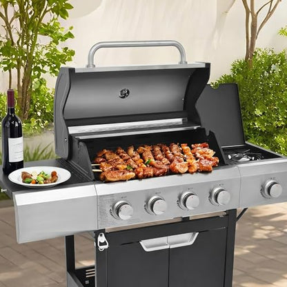 Endark 51000BTU|4-burner propane gas grill | Stainless steel construction | Dual side racks and wheels | Designed for patio, garden, and backyard cooking