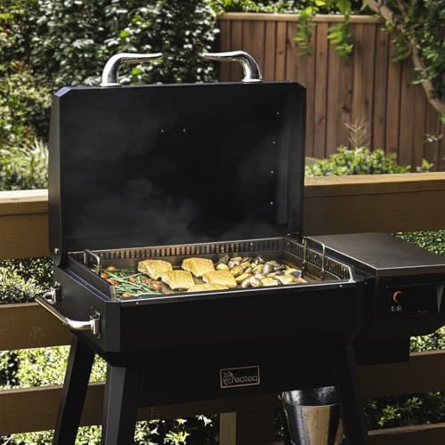 recteq Pellet Grill SmokeStone RT-480SS, Outdoor Griddle Grill with Even Temperature, Rolled Steel Cooktop