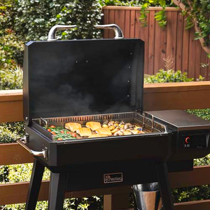 recteq Pellet Grill SmokeStone RT-480SS, Outdoor Griddle Grill with Even Temperature, Rolled Steel Cooktop