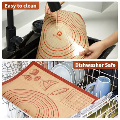 Silicone Baking Pastry Dough Mat - 32x24Inch Extra Large Cookie Bread Rolling Mats Sheet, Nonstick Kitchen Counter Kneading Board, Thick Reusable Pie Cookies Pizza Fondant Making Matt with Measurement