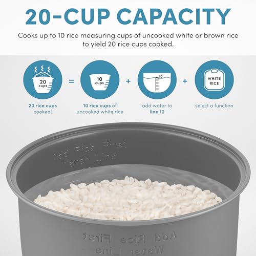Aroma Housewares AROMA® Professional 20-Cup (Cooked) / 5Qt. Digital Rice Cooker, Steamer, and Slow Cooker Pot with 10 Smart Cooking Modes, Including Sauté-then-Simmer®