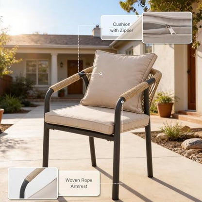 SUNSITT 9 Piece Outdoor Patio Dining Set w/63-105" Expandable Table