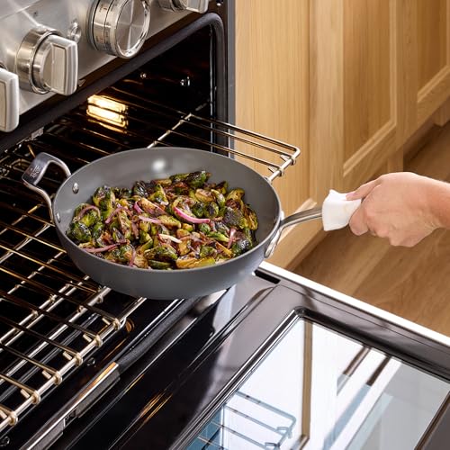All-Clad HA1® Ceramic Nonstick, 10 Piece Cookware Set - Oven Safe up to 450° & Compatible with All Stovetops (Gas, Electric & Induction), Light Grey