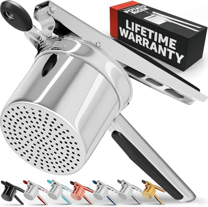 PriorityChef Large 15oz Potato Ricer, Heavy Duty Stainless Steel Potato Masher and Ricer Kitchen Tool, Press and Mash Kitchen Gadget For Perfect Mashed Potatoes - Everytime