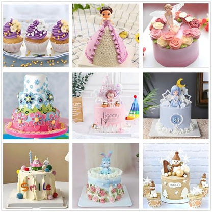 ANSLYQA Cake Decorating Kit, 393 Pcs with Aluminium Cake Turntable, Leveler, 55 Numbered Icing+Skirt Tips, 2 Spatulas, 3 Scrapers, 5 Couplers, 100 Pastry Bags, 150 Cupcake Liners & More Baking Tools