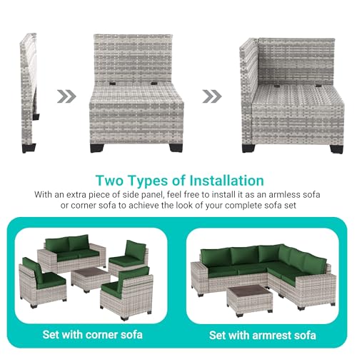 Outdoor Patio Furniture Set PE Wicker Rattan Outdoor Sectional Sofa
