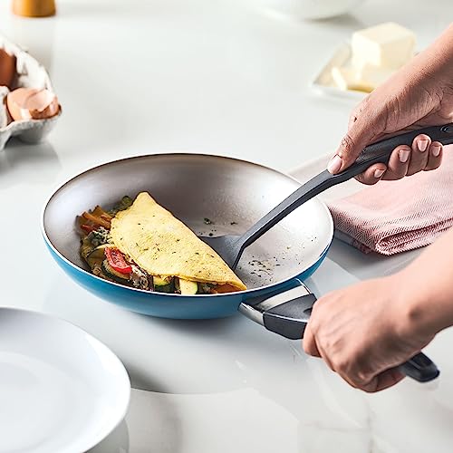 Farberware Dishwasher Safe Aluminum Nonstick Cookware Pots and Pans Set, 15-Piece, Teal