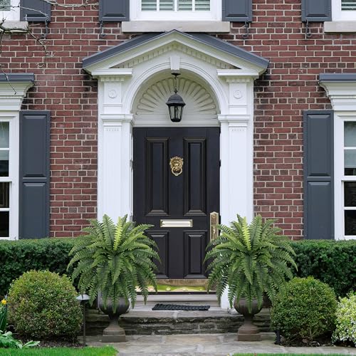 FOREST PRINCE 35" Ferns Artificial Bush Plants Large, 2 Artificial Boston Ferns with 39 Fronds for Outdoors Home Decor