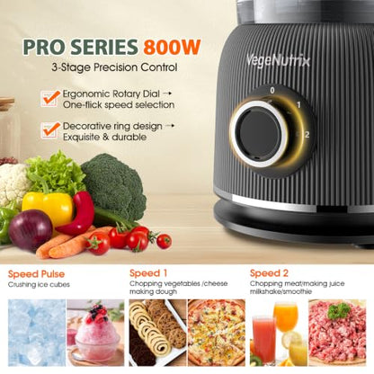 Food Processor and Blender Combo, 88 oz Food Chopper