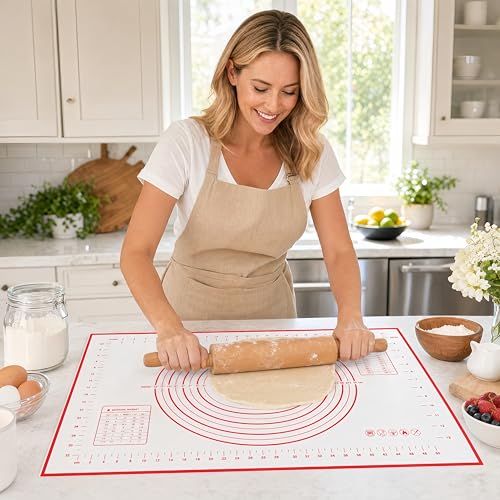 Extra Large 31.5'' x 24" Silicone Baking Mat for Rolling Dough & Pastry – Non-Stick, Heat-Resistant Kitchen Counter Protector – Dishwasher Safe, Easy Clean (XXL-31.5'' X 24'')