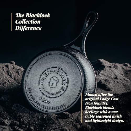 Lodge Blacklock 7" Triple Seasoned Cast Iron Skillet - Lightweight - Easy Cleanup - Premium Cookware