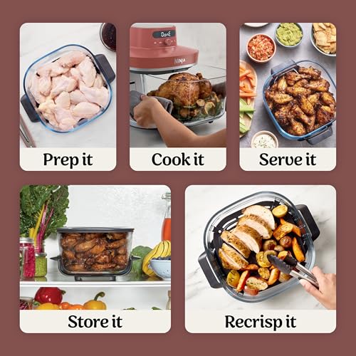 Ninja Crispi Pro Glass Air Fryer, 6-in-1, Amber, AS101OR