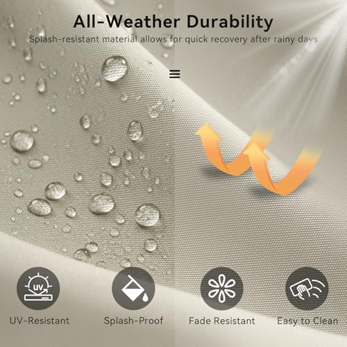 LazySunsets 7 Piece Outdoor Patio Furniture Set with Coffee Table, Outdoor Patio Furniture Sets with Waterproof Cover, Wicker Rattan Outdoor Conversation Set for Backyard & Garden, Beige
