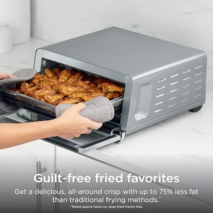 Ninja Air Fryer Toaster Oven Combo | 8-in-1 Functionality | Flip Up & Away for Storage Space | Air Fry Basket, Sheet Pan, Wire Rack & Removable Crumb Tray |1800 Watt | Stainless Steel | SP151