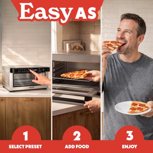 Gourmia Toaster Oven - 4-Slice Capacity, Digital Display, Stainless Steel