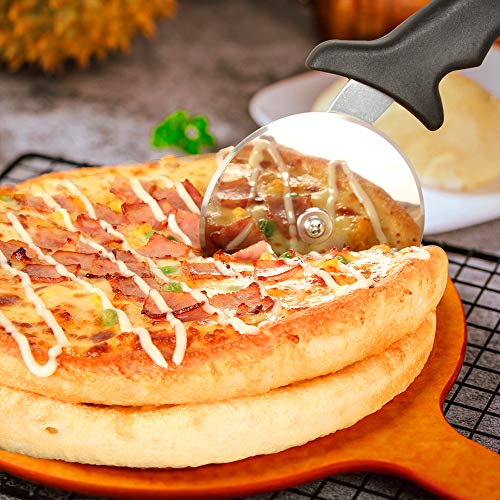 Yinghezu Pizza Cutter Wheel, Stainless Steel Slicer, 9.33-Inch Super heavy 173g, Sharp funny Classic Cutters, Kitchen Gadget with finger guard protects, For Pizza Lovers for easy dishwasher cleaning