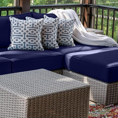 Cethytirko 14 Piece Outdoor Patio Waterproof Cushion Covers, Fits 6-Seat Wicker Rattan Sectional Couch Chair Furniture Cover Replacement Set - Fade-Resistant Patio Cushion Covers with Zipper