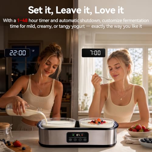 BTZHRI Yogurt Maker Machine, 2 Qt Greek Probiotic Yogurt Maker for Home