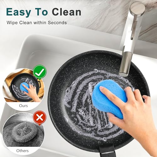 NEWBULIG 12-Piece Nonstick Kitchen Cookware Set, Pots and Pans with Detachable Handle, Induction Compatible, Dishwasher & Oven Safe, Space-Saving, Black