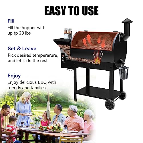 Z GRILLS Pellet Smoker Grill with PID Control, Rain Cover, 700 sq. in Cooking Area for Outdoor BBQ, ZPG-7002B