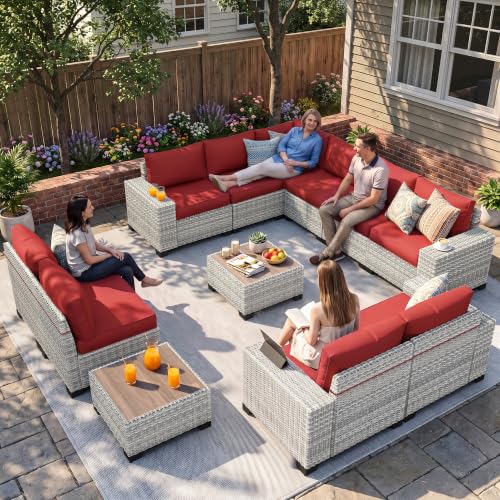 Outdoor Patio Furniture Set PE Wicker Rattan Outdoor Sectional Sofa