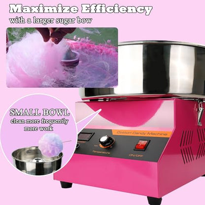 Cotton Candy Machine, Cotton Candy Maker, 1000W Electric Cotton Candy Maker Machine, Quick 3-4 Min Preheat, Commercial Cotton Candy Maker for Home, Events, Parties, and Small Business
