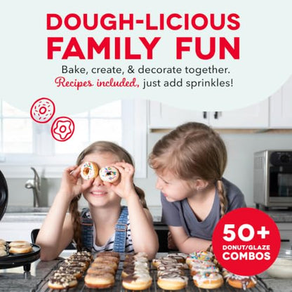 Dash Mini Donut Maker Machine for Kid-Friendly Breakfast, Snacks, Desserts & More with Non-stick Surface, Makes 7 Doughnuts, Donut Print