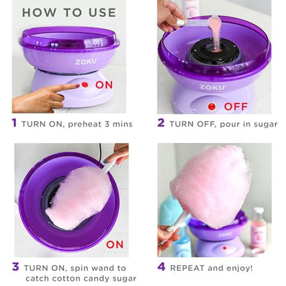 Koji by ZOKU Cotton Candy Maker Set, Countertop Machine with 10 Paper Cones