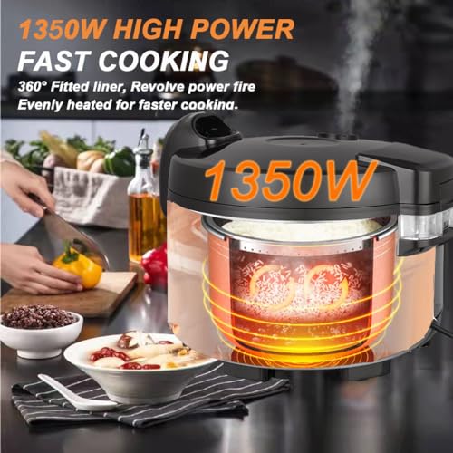 CAZACHEF 13.8 QT Large Commercial rice cooker 65 cups cooked 32 cups uncooked rice Commercial Electiric Rice Warmer for 18-28 people, with One-Touch Operation