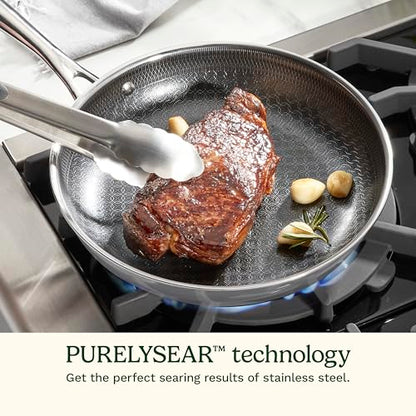 Cuisinart FusionElite+ Hybrid Tri-Ply Stainless Steel Cookware Set, 6-Piece Skillet Cooking Set with PURELYSEAR Ceramic Technology, Scratch Proof, Cool Grip Handles, Dishwasher Safe