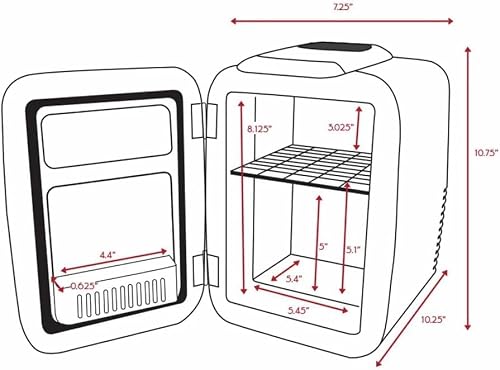 Cooluli Mini Fridge for Bedroom - Car, Office Desk & Dorm Room - Portable 4L/6 Can Electric Plug In Cooler & Warmer for Food, Drinks, Skincare Beauty & Makeup - 12v AC/DC & Exclusive USB Option, Black