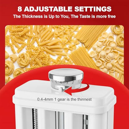 Pasta Attachment for KitchenAid Stand Mixers, 3 in 1 Pasta Maker Set for Kitchenaid, Includes Pasta Roller, Pasta Cutter and Fettuccine Cutter with Cleaning Brush