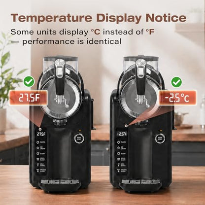 SYINTAO Slushie Machine No Ice Needed, 2-in-1 Frozen Drink & Soft Serve Ice Cream Maker, Self-Chilling Slushy Maker with 5 Presets, LED Display & Auto Clean for Home & Party (Black)