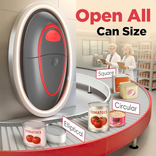 Electric Can Opener Fits Almost All Can Sizes for Seniors with Arthritis, Hand Held Battery Operated Can Opener with Smooth Edge, Food Safe Kitchen Gadgets Automatic Can Opener for Kitchen