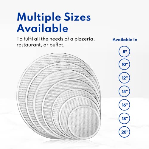 New Star Foodservice Restaurant-Grade Seamless Aluminum Pizza Baking Screen, 12 Inch, Pack of 6