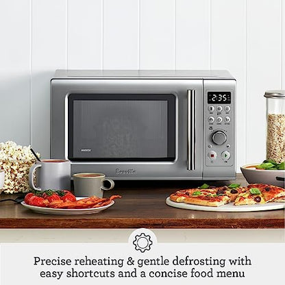 Breville BMO650SIL Compact Wave Soft Close Countertop Microwave Oven, Silver