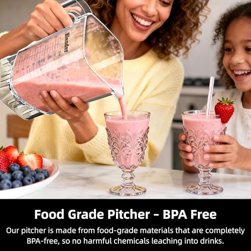 AIZIYO Professional Blender for Smoothies, 2200W Peak Watts,60 oz BPA-Free Pitcher, Blenders for Kitchen, Dishwasher Safe, Programs for Frozen Drinks & Nutrient Milk Shakes & Nut Milk