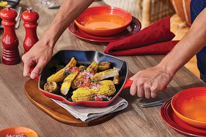 Le Creuset Enameled Cast Iron Signature Square Skillet Grill, 10.25", Shallot