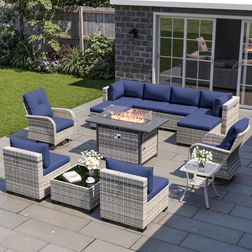 Sweecci Outdoor PE Wicker Rattan Modular Patio Sectional Sofa Set