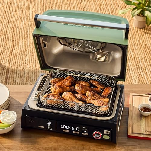 Cuisinart FlavorBoost™ 8-in-1 Outdoor Electric BBQ Grill & Portable Smoker, Air Fryer Grill Combo with Smart Probe, Smoke Drawer, 154 sq. in., Patio & Balcony Grill for Apartments, CEG-1302