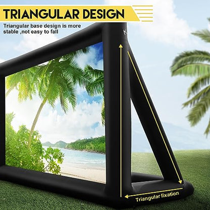 Heipigo 23ft Inflatable Projector Movie Screen Outdoor Projector Screen Portable with Air Blower Storage Bag for Backyard Movie Night, Theme Parties, Celebrations, Front/Rear Projection