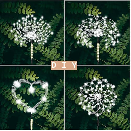 Garden Decor Solar Lights Outdoor,155LED 8 lighting modes pole light Waterproof White Solar Garden Lights for Christmas, Halloween Decoration,Yard, Patio, Porch,Flower Pot,Pathway (2Pack)