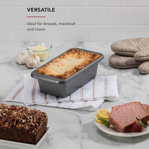 KitchenAid Nonstick Aluminized Steel Loaf Pan, Dishwasher Safe, 9 x 5 Inch, Contour Silver