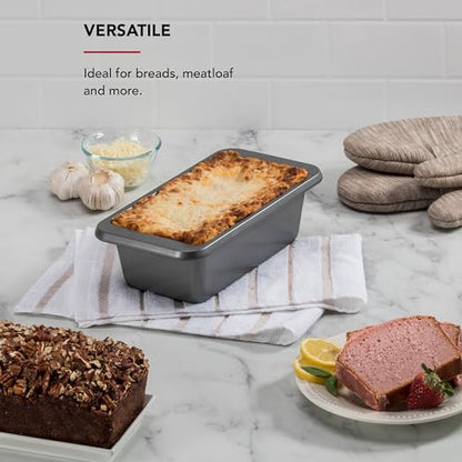 KitchenAid Nonstick Aluminized Steel Loaf Pan, Dishwasher Safe, 9 x 5 Inch, Contour Silver